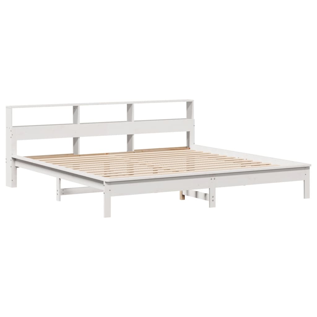 Letto Senza Materasso Bianco 180x200 Cm Legno Massello Di Pino - Image 3