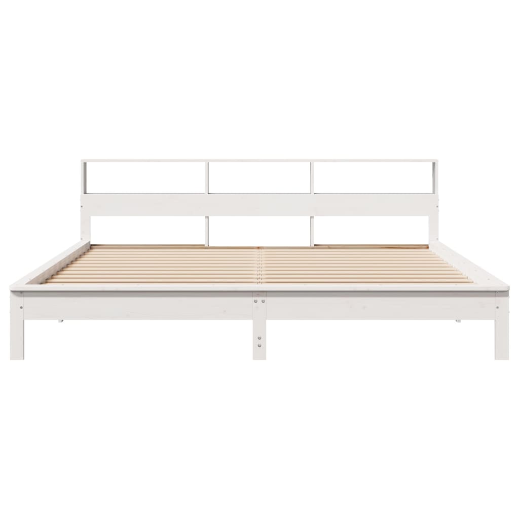 Letto Senza Materasso Bianco 180x200 Cm Legno Massello Di Pino - Image 4