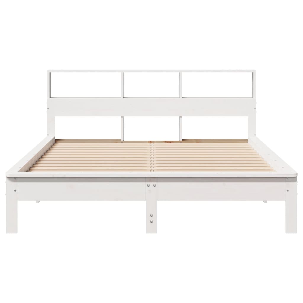 Letto Senza Materasso Bianco 140x200 Cm Legno Massello Di Pino - Image 4