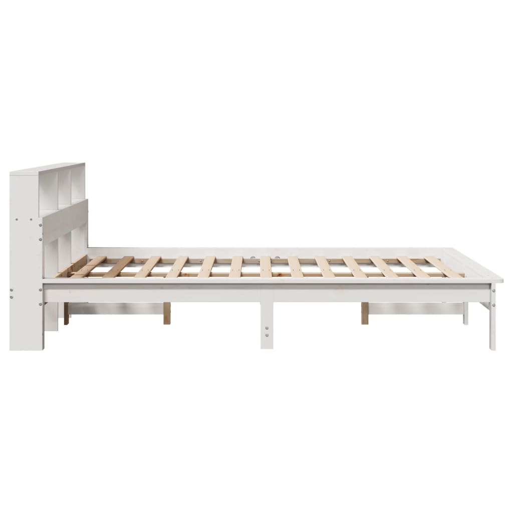 Letto Senza Materasso Bianco 140x200 Cm Legno Massello Di Pino - Image 5
