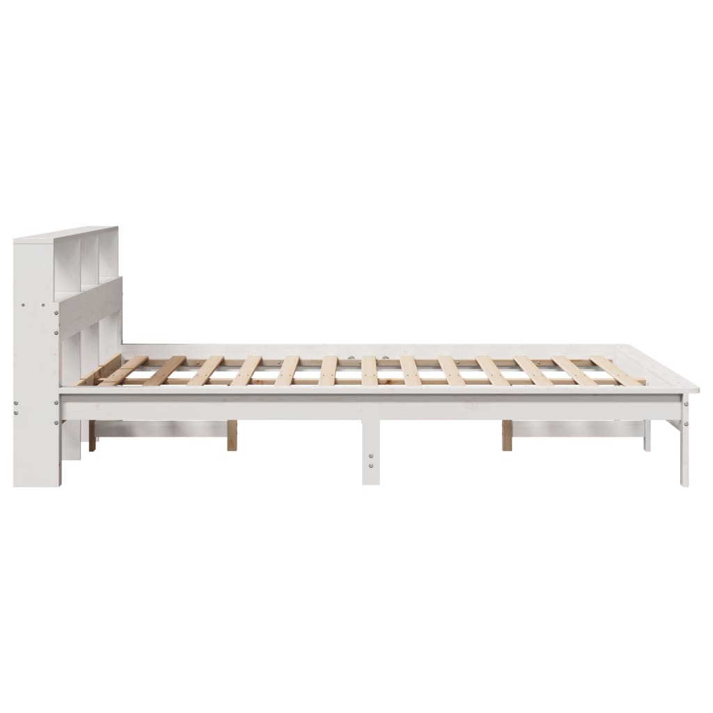 Letto Senza Materasso Bianco 140x190 Cm Legno Massello Di Pino - Image 5