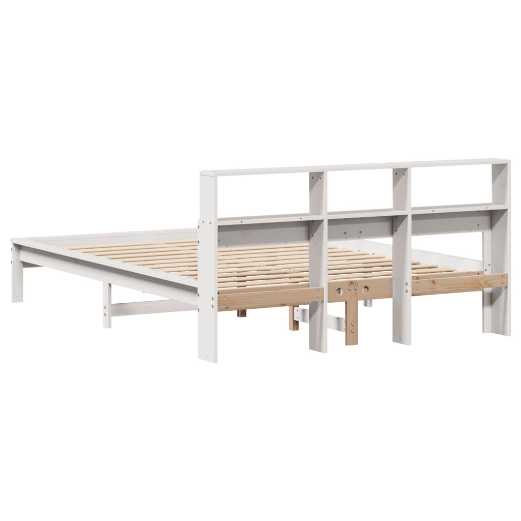 Letto Senza Materasso Bianco 140x190 Cm Legno Massello Di Pino - Image 6