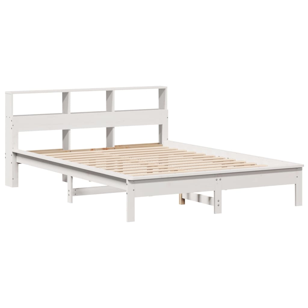 Letto Senza Materasso Bianco 135x190 Cm Legno Massello Di Pino - Image 3