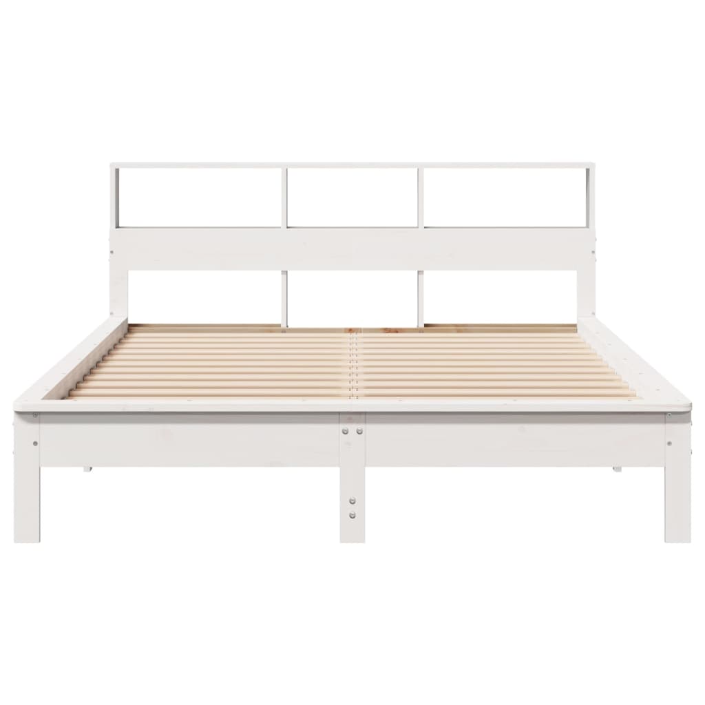 Letto Senza Materasso Bianco 135x190 Cm Legno Massello Di Pino - Image 4