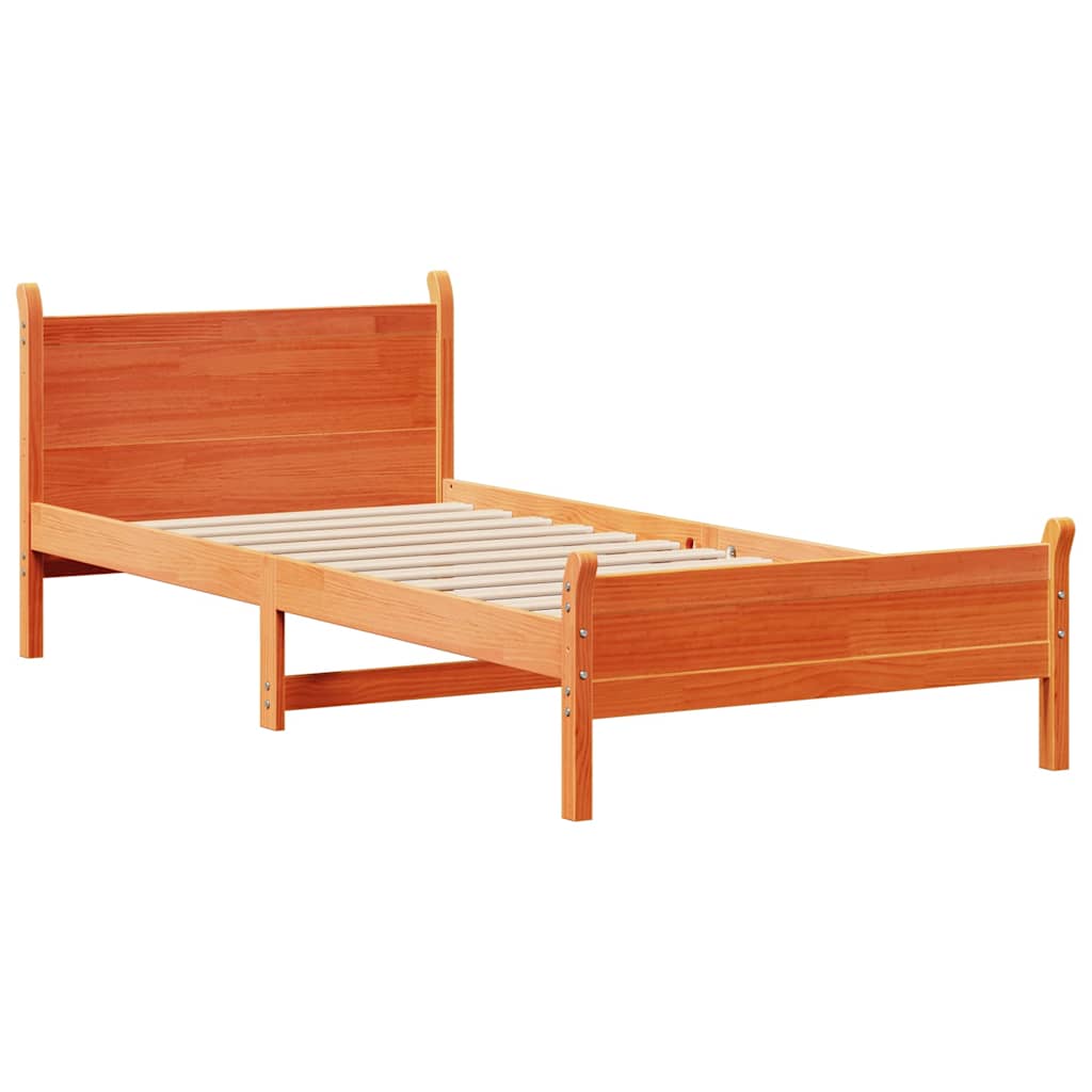 Letto Senza Materasso Marrone Cera 90x200 Cm Legno Di Pino - Image 5