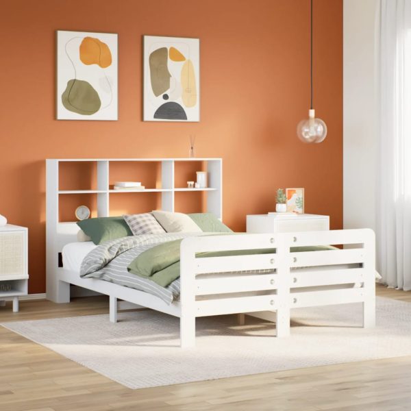 Giroletto Senza Materasso Bianco 150x200 Cm Legno Massello Pino