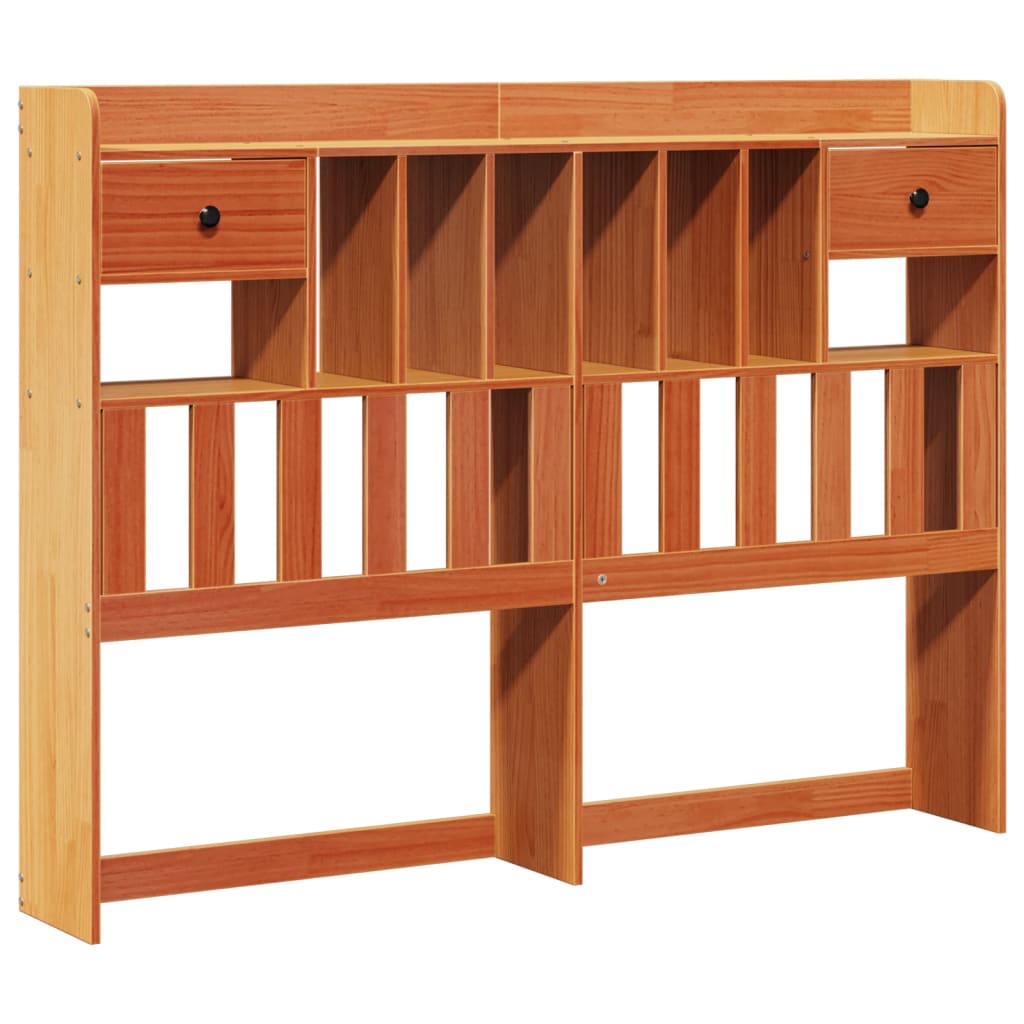 Letto Libreria Senza Materasso Marrone Cera 140x200 Cm In Pino - Image 6