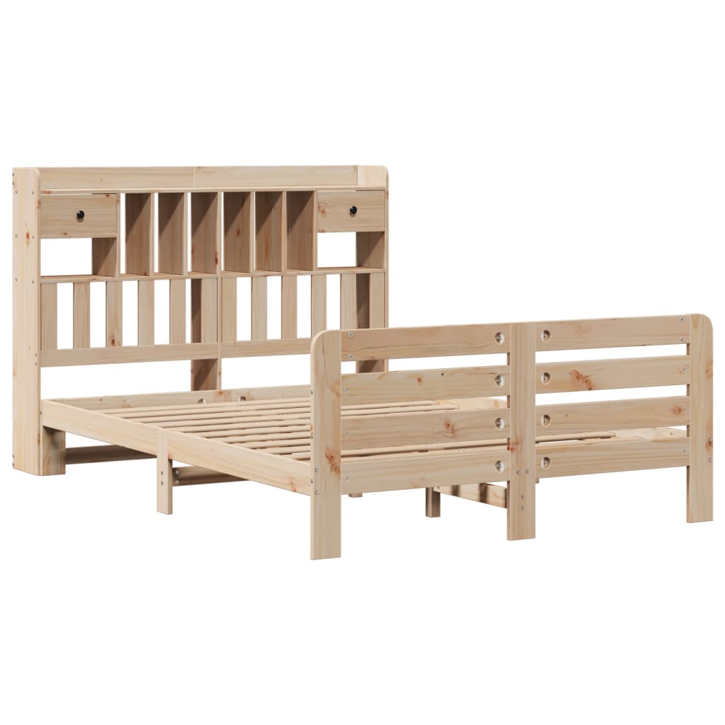 Letto Libreria Senza Materasso 160x200 Cm In Legno Di Pino - Image 3