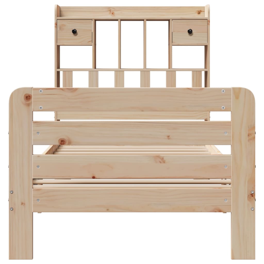 Giroletto Con Libreria Senza Materasso 75x190 Cm In Legno Pino - Image 4