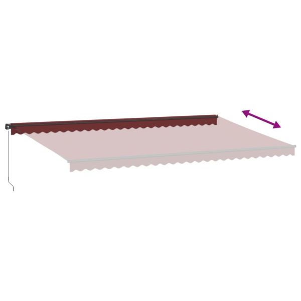 Tenda Da Sole Retrattile Manuale Con Led Bordò 600x300 cm - Image 6