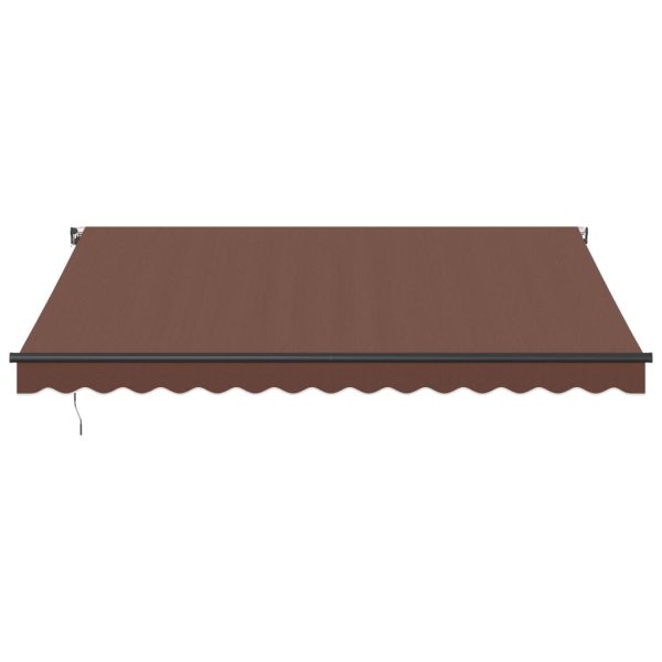 Tenda Da Sole Retrattile Manuale Con Led Marrone 400x300 cm - Image 4