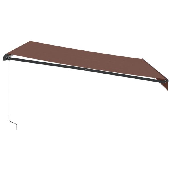 Tenda Da Sole Retrattile Manuale Con Led Marrone 400x300 cm - Image 5