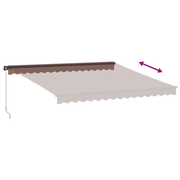 Tenda Da Sole Retrattile Manuale Con Led Marrone 400x300 cm - Image 6
