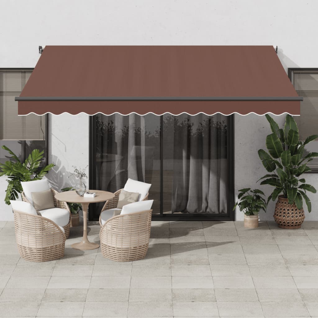 Tenda Da Sole Retrattile Automatica Con Led Marrone 400x300 cm
