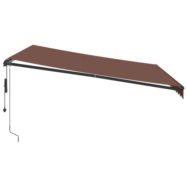 Tenda Da Sole Retrattile Automatica Con Led Marrone 400x300 cm - Image 5