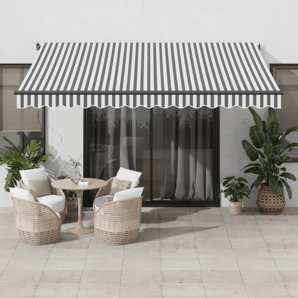 Tenda Sole Retrattile Automatica Antracite E Bianco 400x300 cm