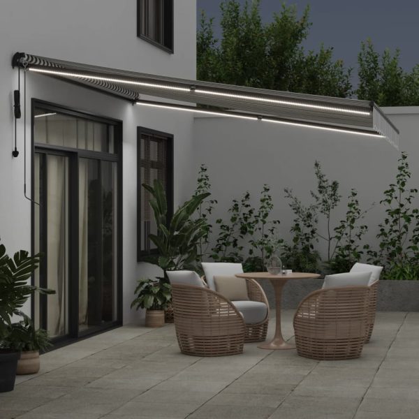 Tenda Retrattile Automatica Led Antracite E Bianco 400x300 cm - Image 3