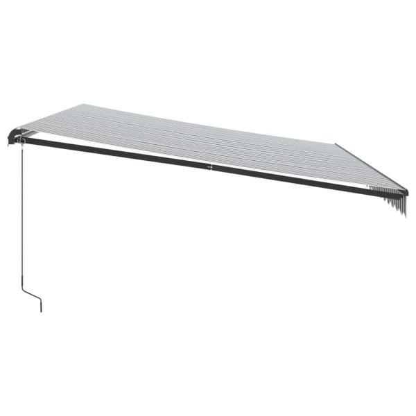 Tenda Da Sole Retrattile Manuale Antracite E Bianco 500x300 cm - Image 4