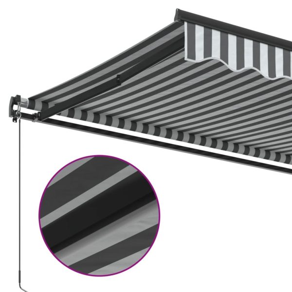 Tenda Da Sole Retrattile Manuale Antracite E Bianco 500x300 cm - Image 6