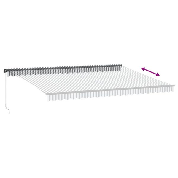Tenda Retrattile Manuale Con Led Antracite/ Bianco 500x300 cm - Image 6