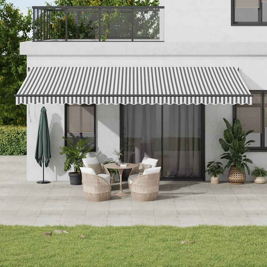 Tenda Retrattile Automatica Led Antracite E Bianco 600x300 cm