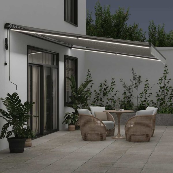 Tenda Retrattile Automatica Led Antracite E Bianco 600x300 cm - Image 3