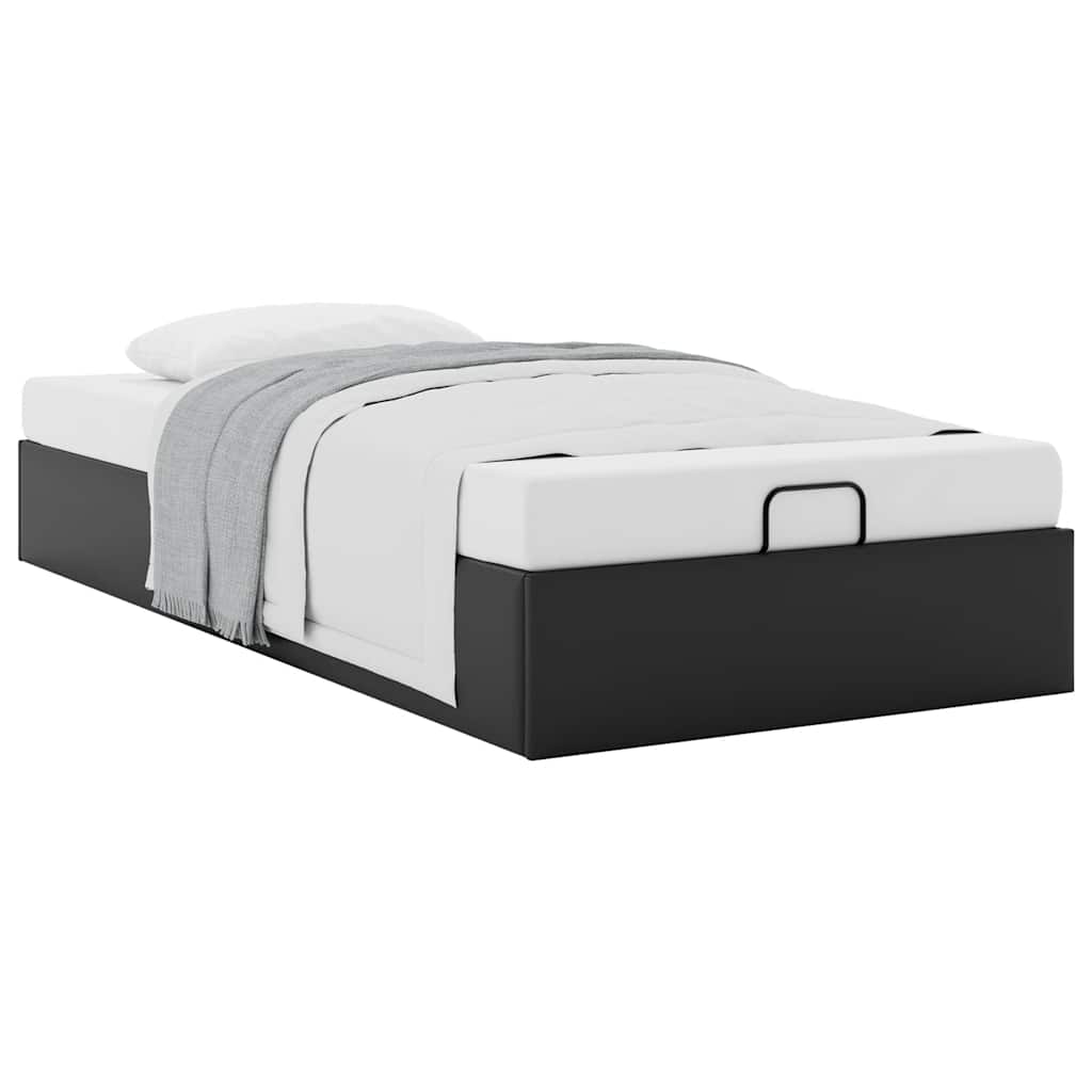 Struttura Letto Pouf Senza Materasso Nero 80x200 Cm Similpelle - Image 4
