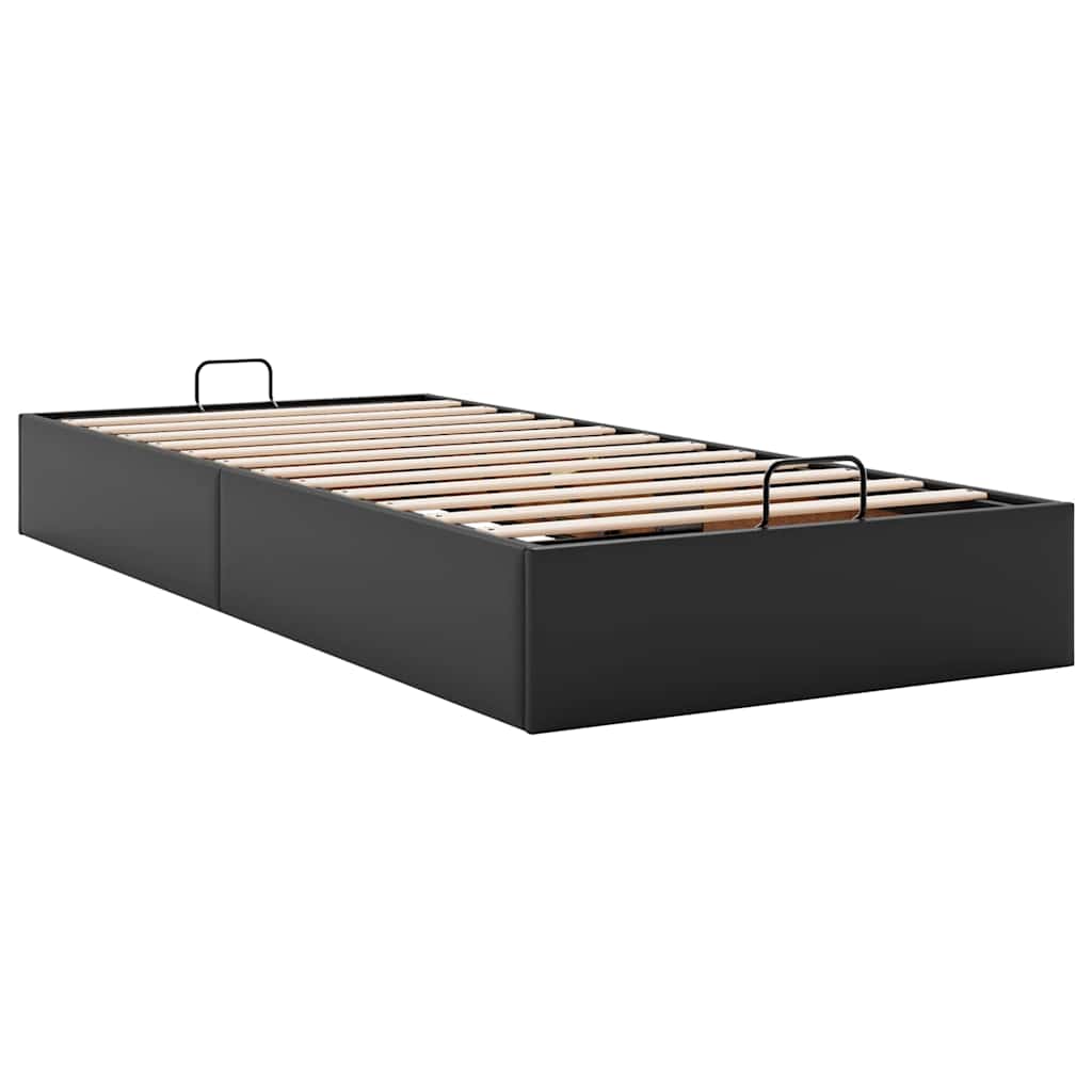 Struttura Letto Pouf Senza Materasso Nero 80x200 Cm Similpelle - Image 5