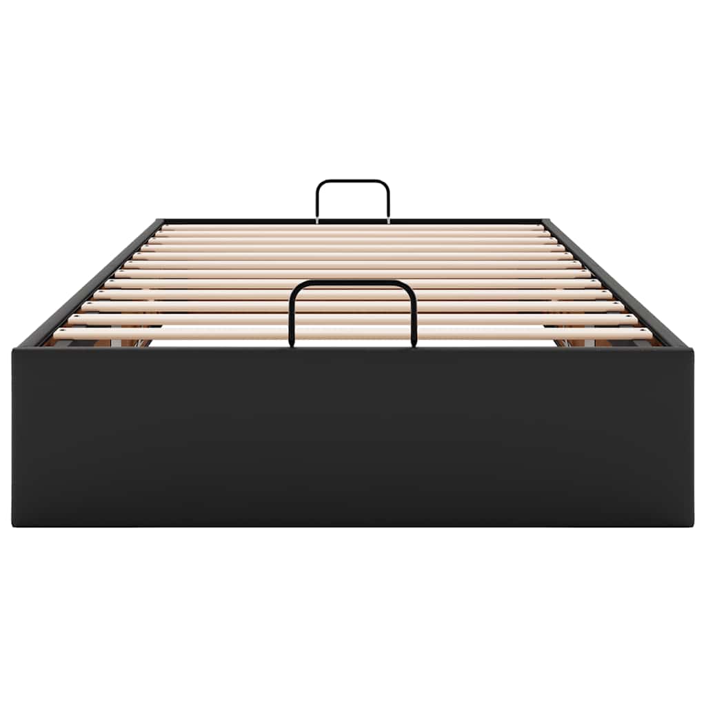 Struttura Letto Pouf Senza Materasso Nero 80x200 Cm Similpelle - Image 6