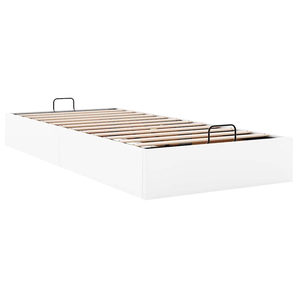Struttura Letto Pouf Senza Materasso Bianco 90x200cm Similpelle - Image 6