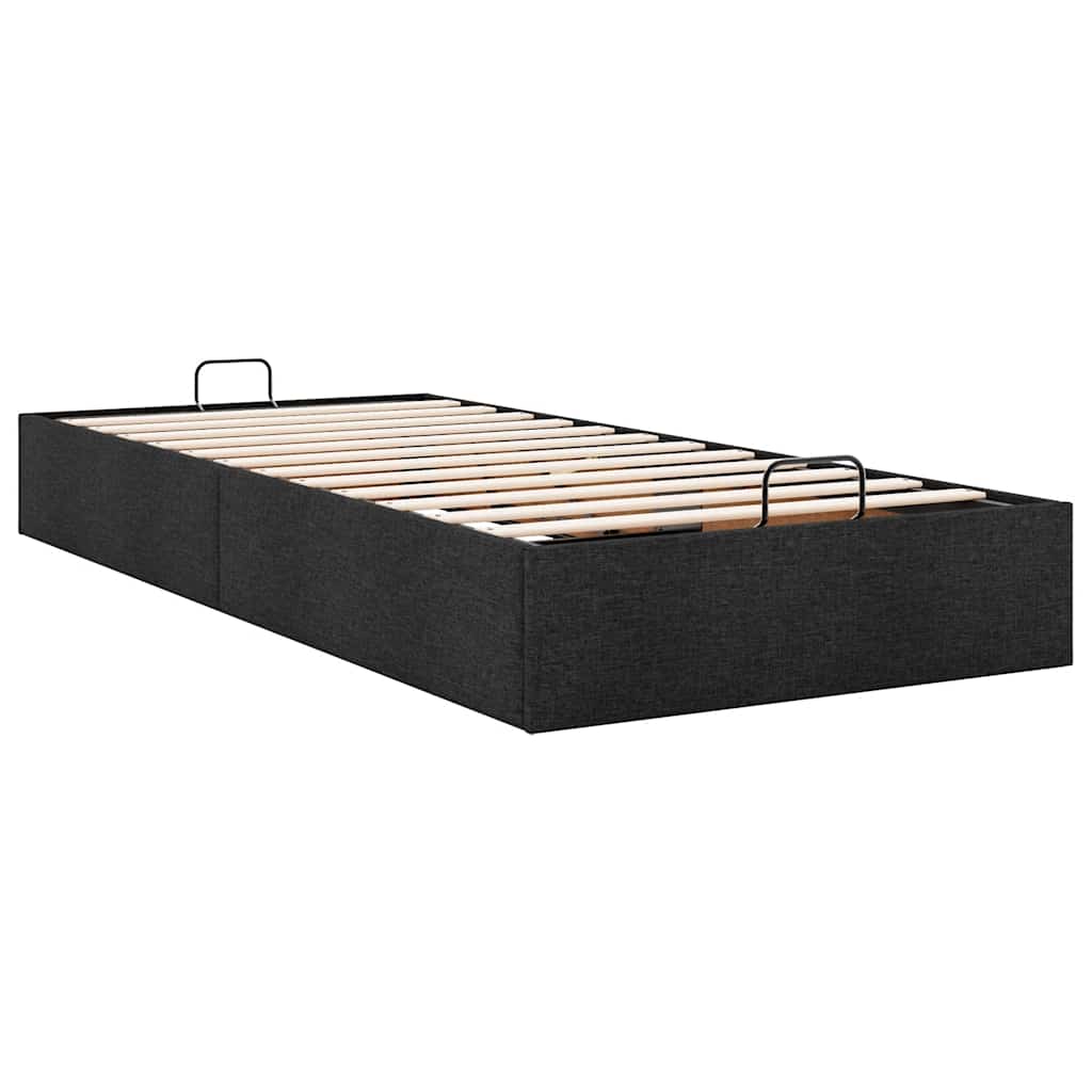 Struttura Letto Pouf Senza Materasso Nero 90x190 Cm In Tessuto - Image 6