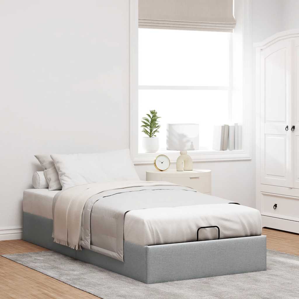 Struttura Letto Pouf Senza Materasso 90x200 Cm In Tessuto - Image 3