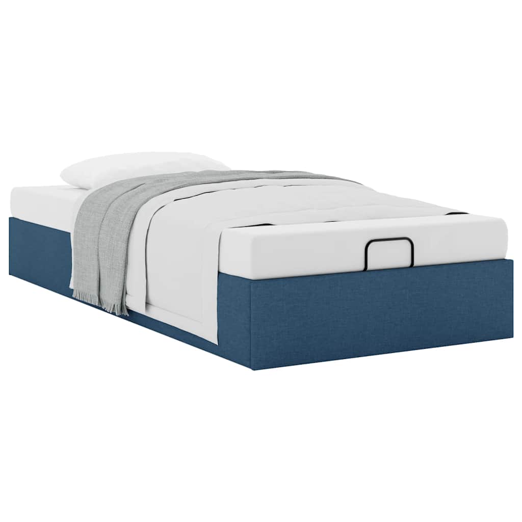 Struttura Letto Pouf Senza Materasso Blu 90x200 Cm In Tessuto - Image 5