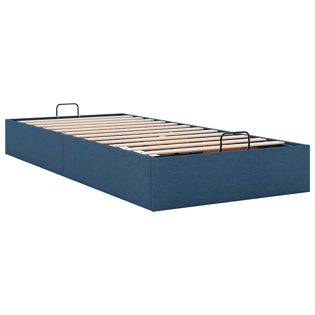 Struttura Letto Pouf Senza Materasso Blu 90x200 Cm In Tessuto - Image 6