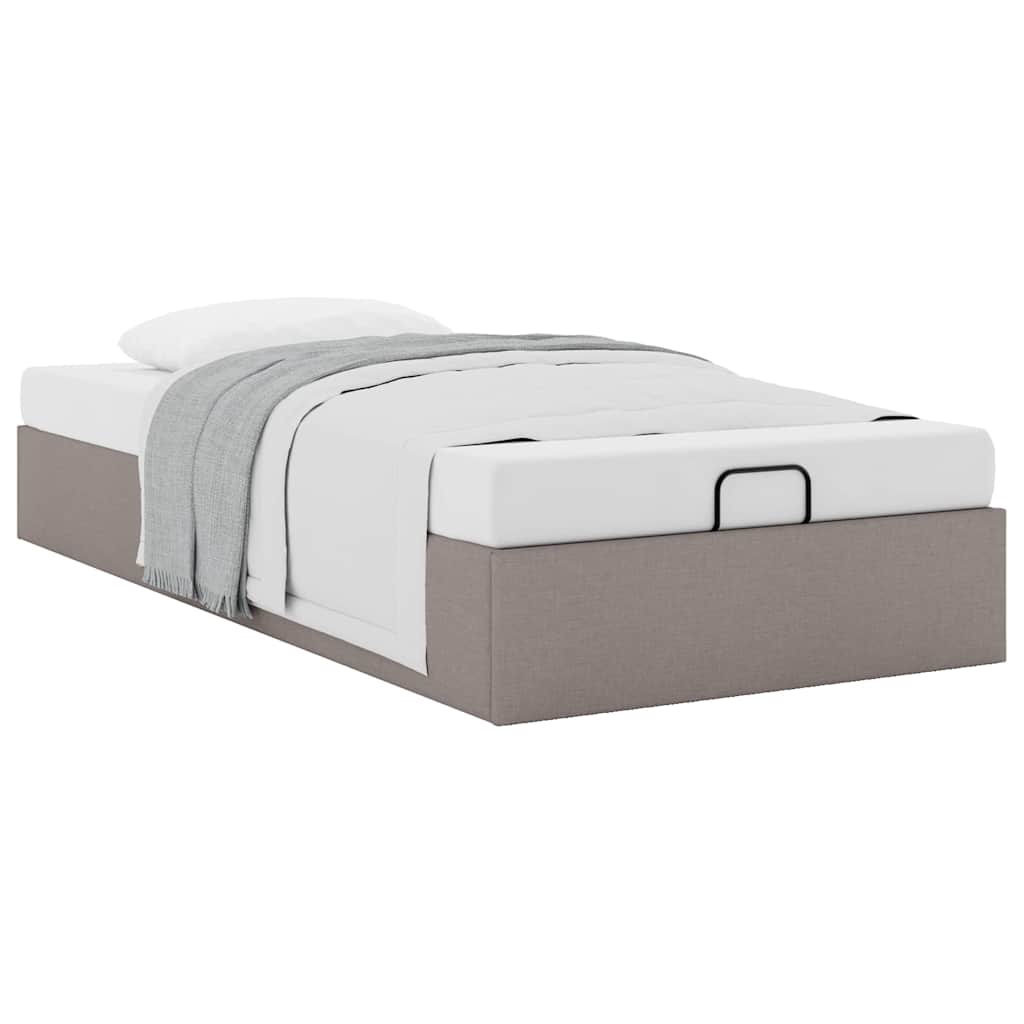 Struttura Letto Pouf Senza Materasso Tortora 100x200cm Tessuto - Image 5