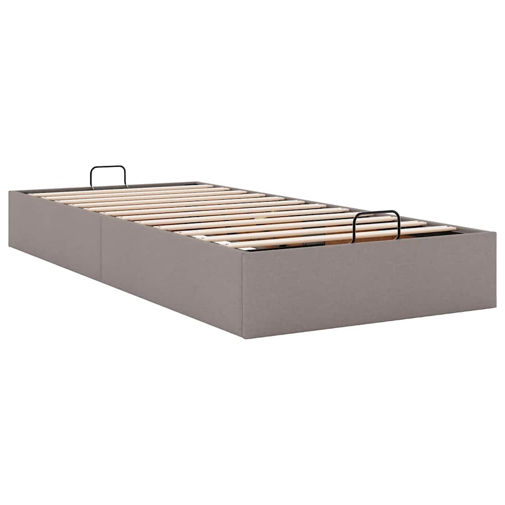 Struttura Letto Pouf Senza Materasso Tortora 100x200cm Tessuto - Image 6
