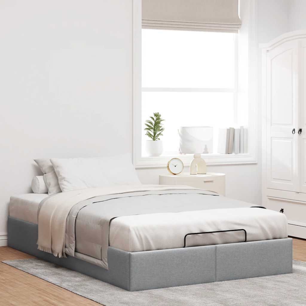 Struttura Letto Pouf Senza Materasso 140x190 Cm In Tessuto - Image 3