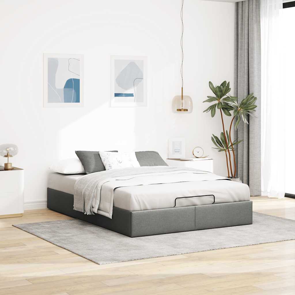 Struttura Letto Pouf Senza Materasso 140x190 Cm In Tessuto - Image 3
