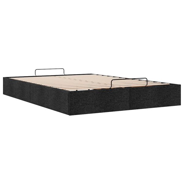 Struttura Letto Pouf Senza Materasso Nero 140x190 Cm In Tessuto - Image 6