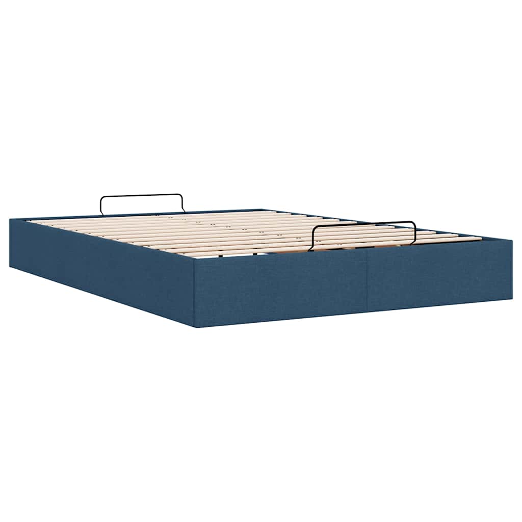 Struttura Letto Pouf Senza Materasso Blu 140x200cm In Tessuto - Image 6