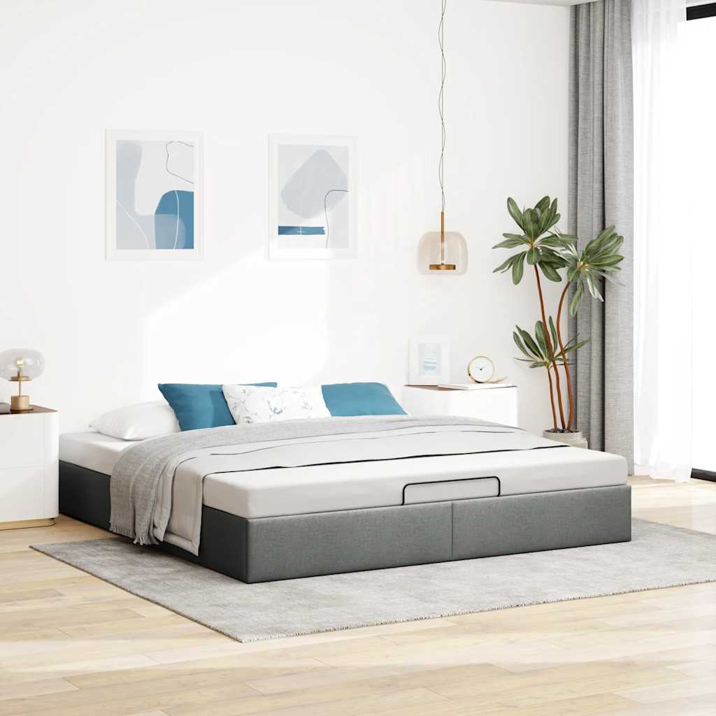 Struttura Letto Pouf Senza Materasso 160x200 Cm In Tessuto - Image 3