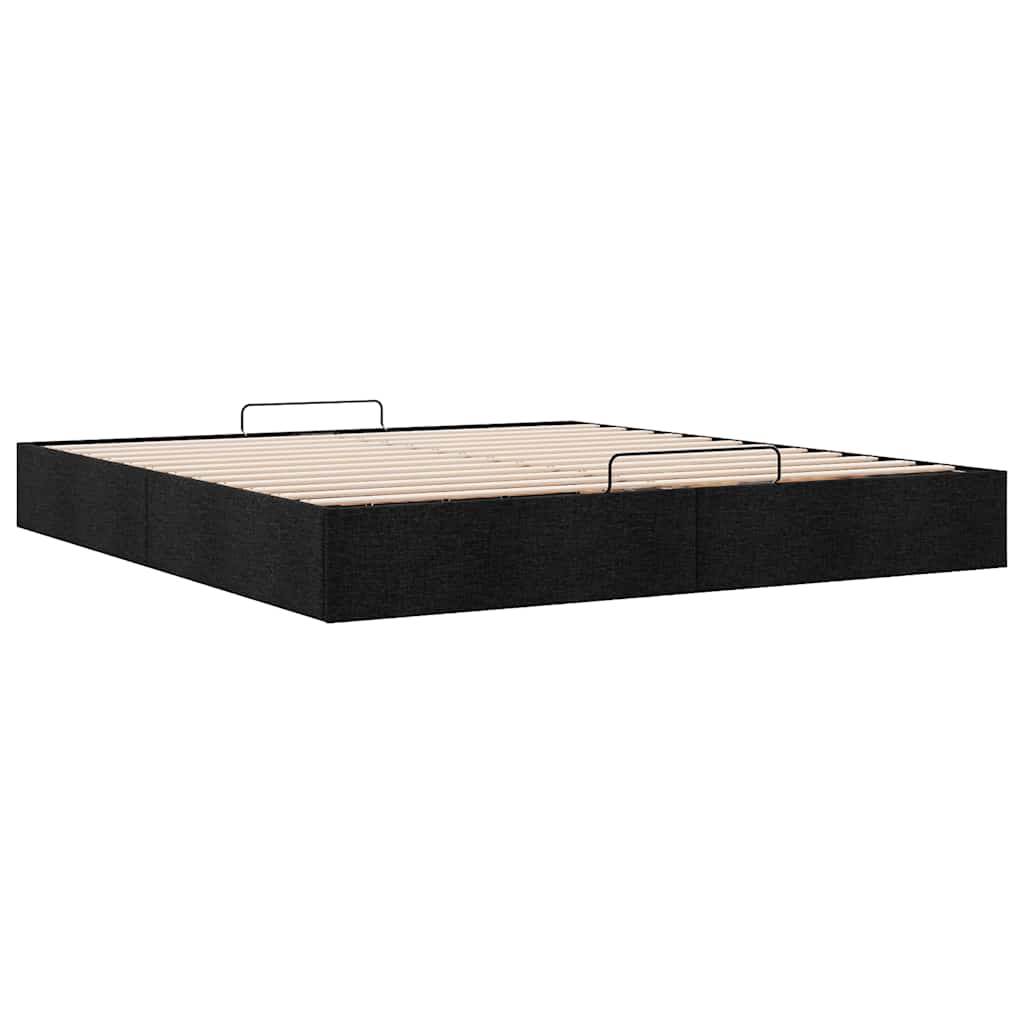 Struttura Letto Pouf Senza Materasso Nero 160x200 Cm In Tessuto - Image 6