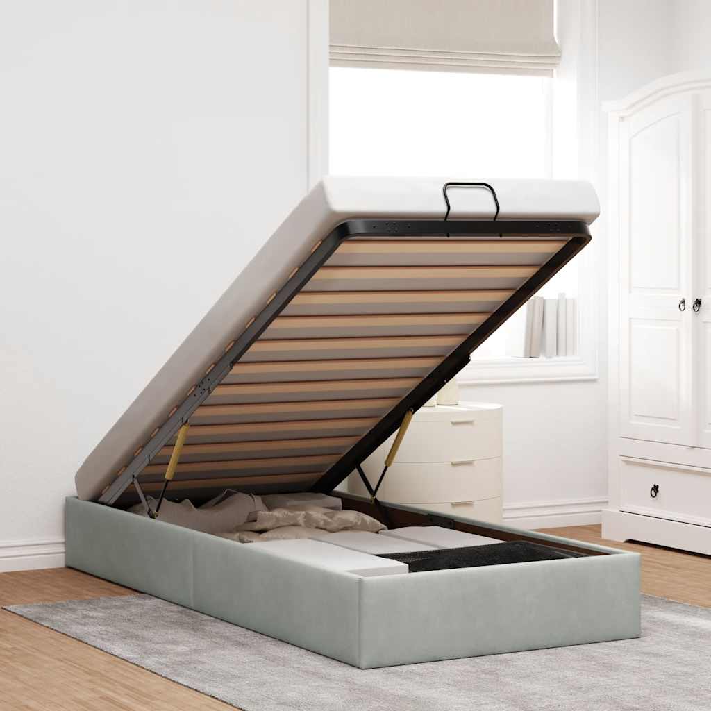Struttura Letto Pouf Senza Materasso 80x200 Cm Velluto