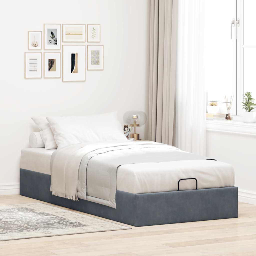 Struttura Letto Pouf Senza Materasso 80x200 Cm Velluto - Image 3
