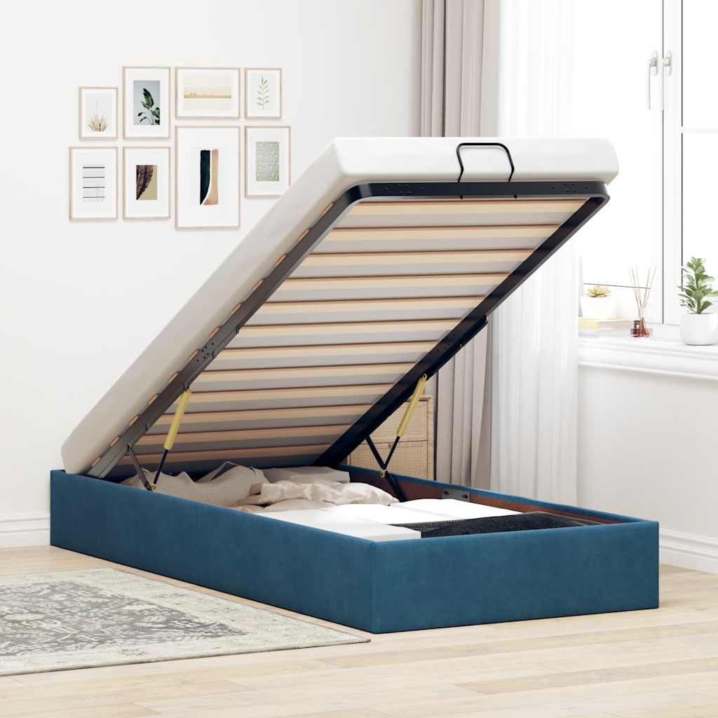 Struttura Letto Pouf Senza Materasso 80x200 Cm Velluto