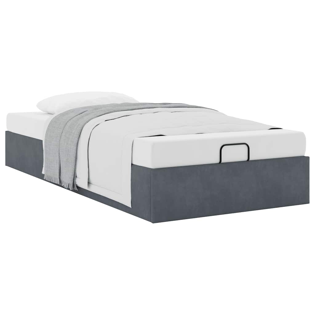Giroletto Senza Materasso Grigio Scuro 90x190 Cm Velluto - Image 5