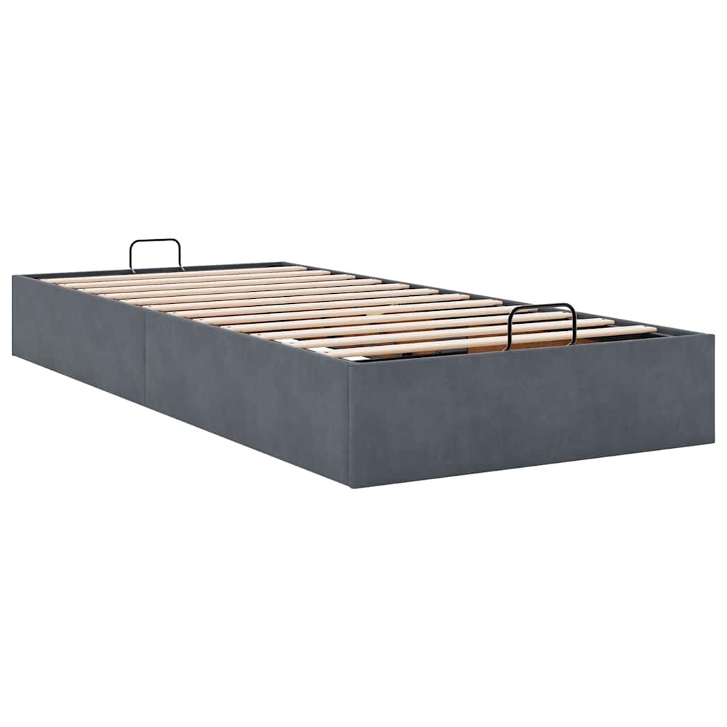 Giroletto Senza Materasso Grigio Scuro 90x190 Cm Velluto - Image 6