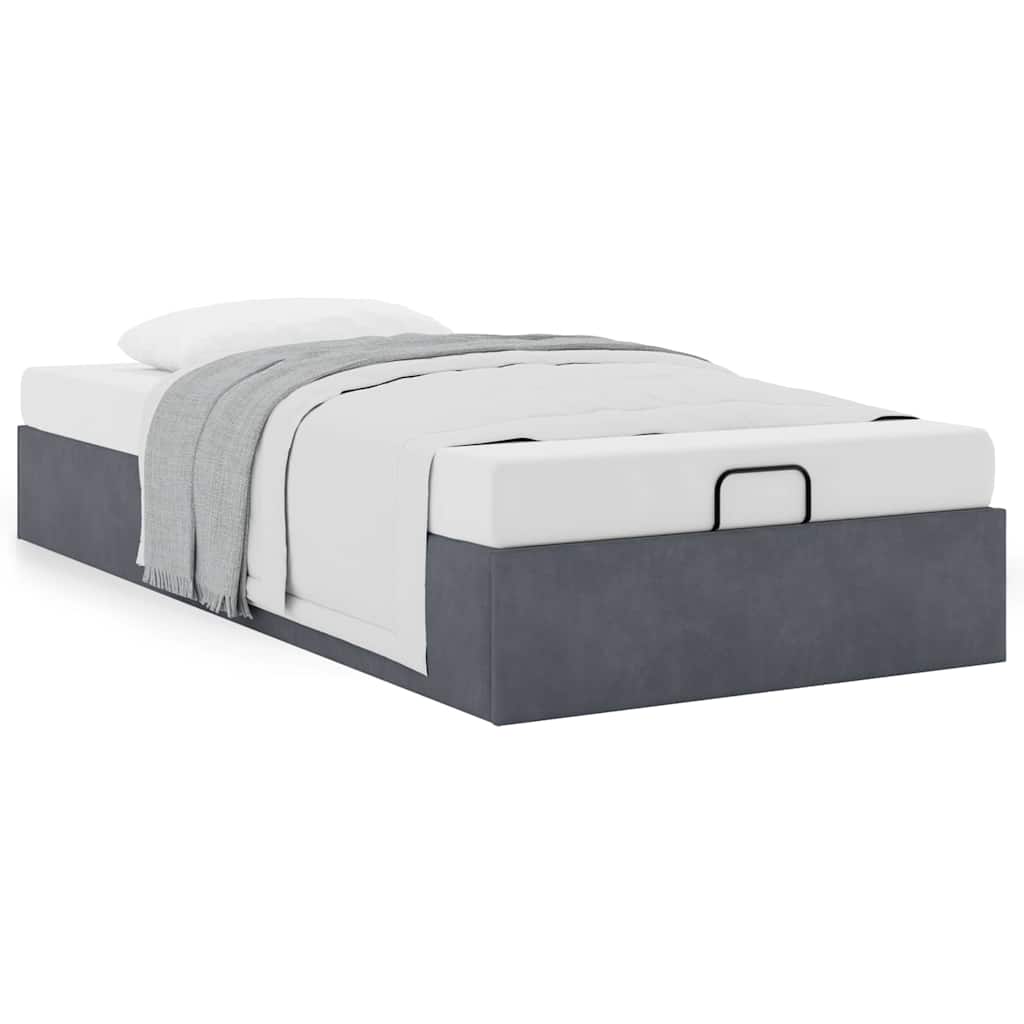 Struttura Letto Pouf Senza Materasso 90x200 Cm Velluto - Image 4