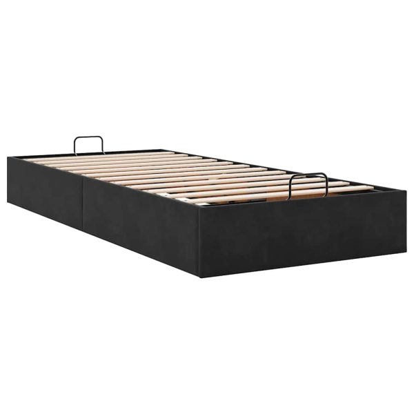 Struttura Letto Pouf Senza Materasso Nero 90x200 Cm Velluto - Image 6