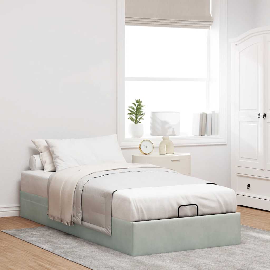 Struttura Letto Pouf Senza Materasso 100x200 Cm Velluto - Image 3